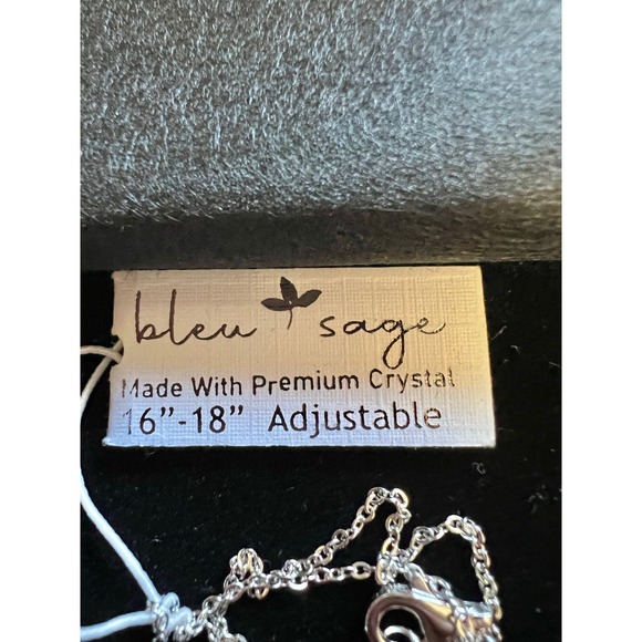 Bleu Sage Sterling Silver Pink Crystal Heart Pendant Necklace 16-18 Inch 925 FD - Picture 6 of 7